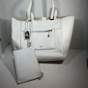 Lauren Ralph Lauren Paley Lauryn Travel Tote Bag Vegan Leather Handbag RLL EUC